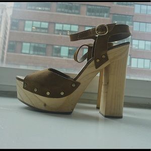 Suede Zara wooden platforms